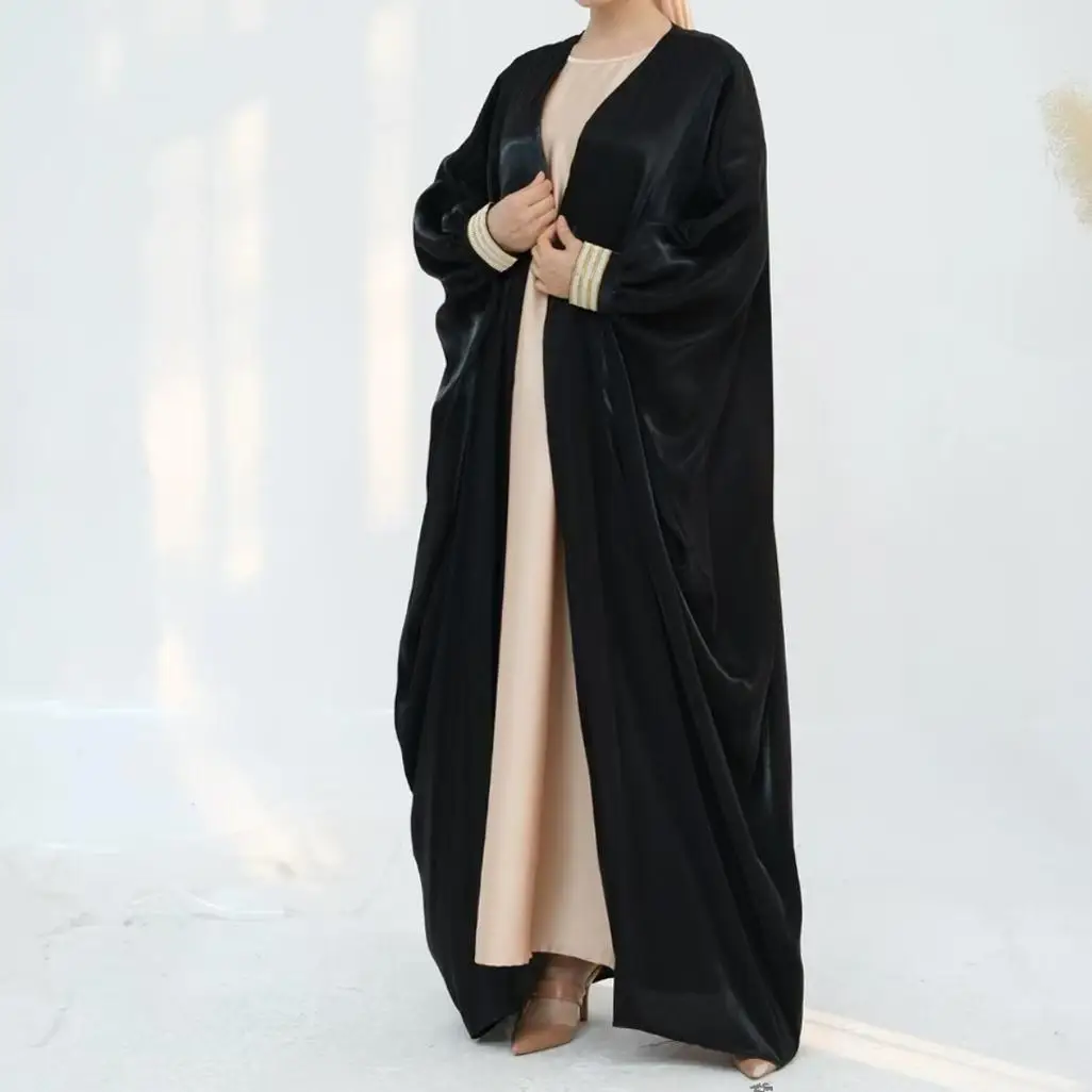 Neue faionable Cardigan Long Sve Loose Dr mit Naher Osten-Details und Bündchen Sves Pendeln Sle Frühling Herbst