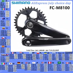 SHIMANO XT M8100 M8120 12s MTB Crankset Mountain Bike 170mm 175mm 32T 34T 36T Chainring MT801 Bottom Bracket Original Shimano
