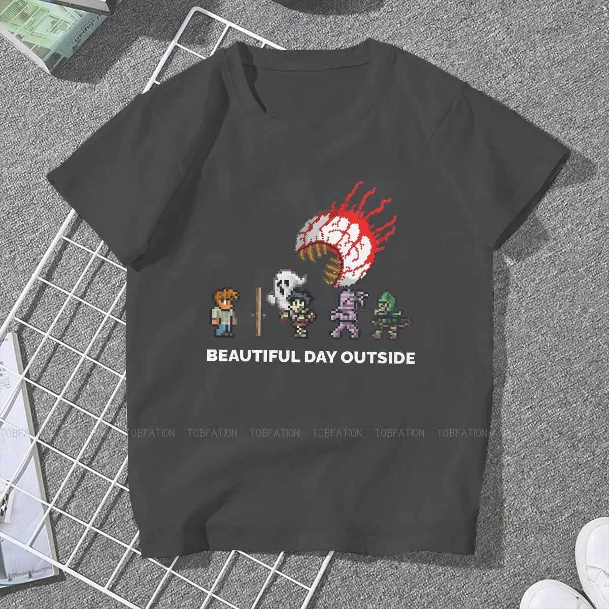 Terraria 4XL TShirts Mens Womens Game Halloween Print Homme T Shirt New Trend Tops