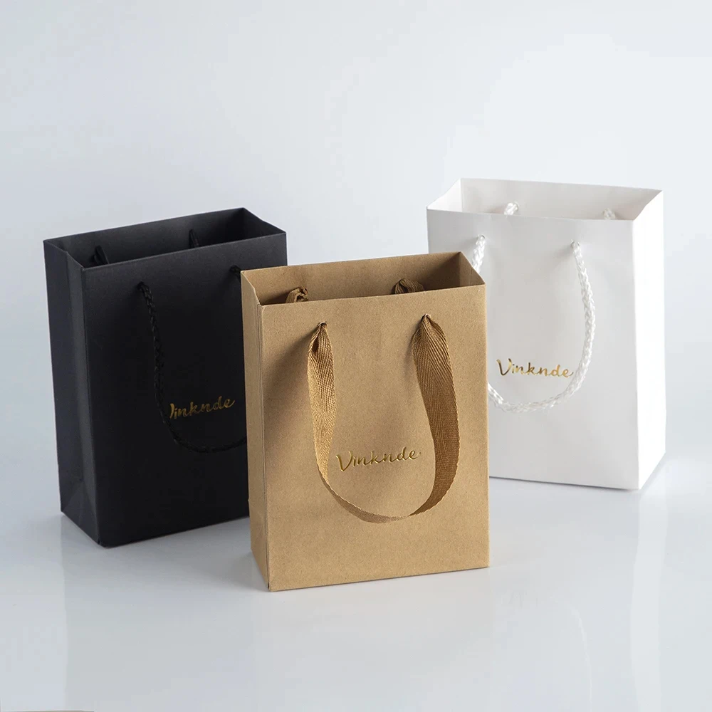 

Custom Link for White Paper handle bags with one side single color logo