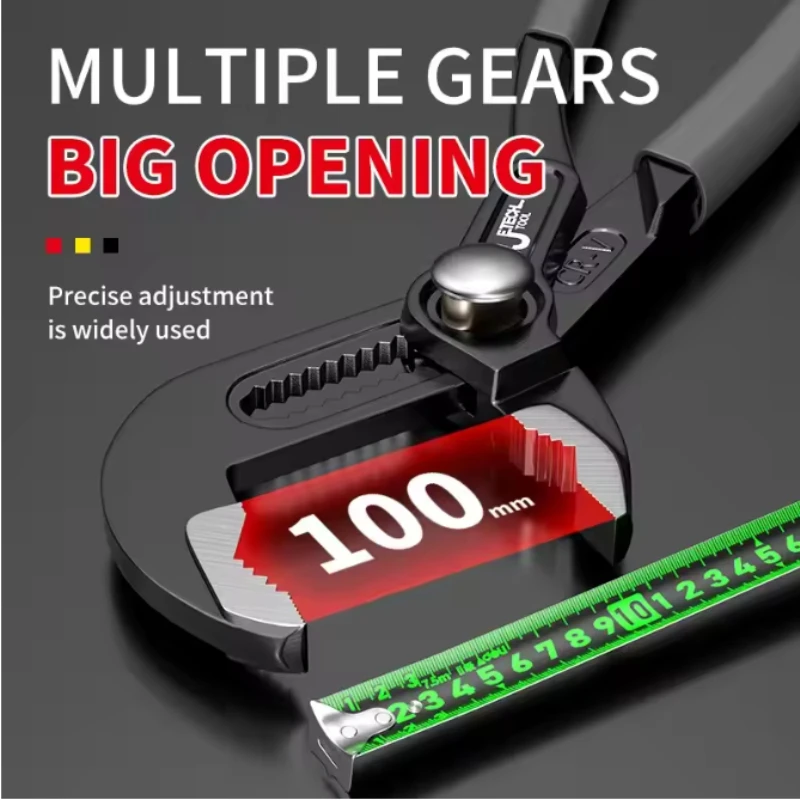 Multi-functional Water Pump Pliers, Adjustable Pipe Wrench, High Carbon Steel Plumbing Tool for Home DIY, Bathroom & Pipe Repair view 5