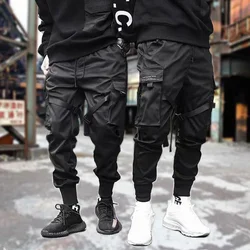 Streetwear Ribbons Pockets Harem Men Pants Hip Hop Summer Casual Sweatpants Male  Joggers Black Fleece Pencil Harajuku Trousers