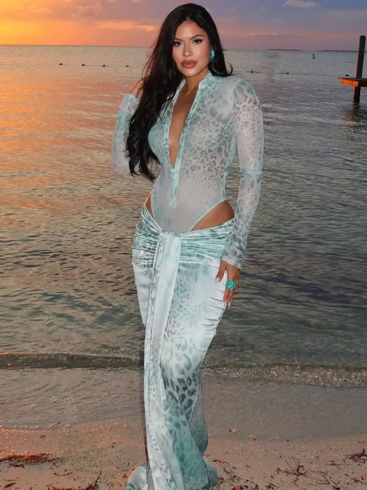 

High Waist Sexy Swimsuit Women Summer Bathing Suit Bikini Set Long Sleeve Swimwear Beach Swimming Suit For Female Купальник