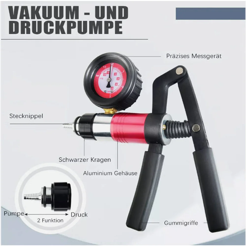 Bomba de vacío para coche, kit de purgado de frenos, extractor de líquidos manual, kit de herramientas para probar el cilindro maestro, purga de frenos y embrague con adaptadores