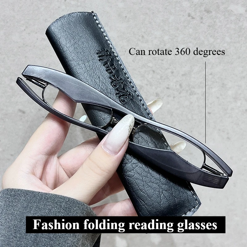 360 Grad drehbare Lesebrille mit faltbarer und tragbarer, ultraleichter Lesebrille für Menschen mittleren Alters und ältere Menschen