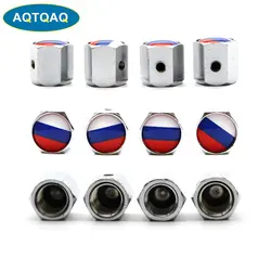 5 Pcs/Set Car Styling Zinc Alloy Anti-theft Russia National Flag Car Tire Valve Caps Wheel Tires Tire Stem Air Cap Airtight Cove