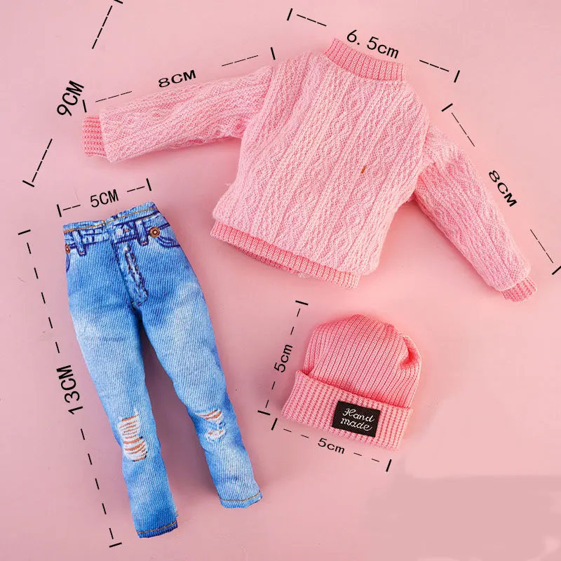 1 Pcs Fashion Dress For 1/6 Doll Daily Outfit Party Skirt Cute Gown Winter Sweater Jeans Clothes For Barbie Doll Accessories