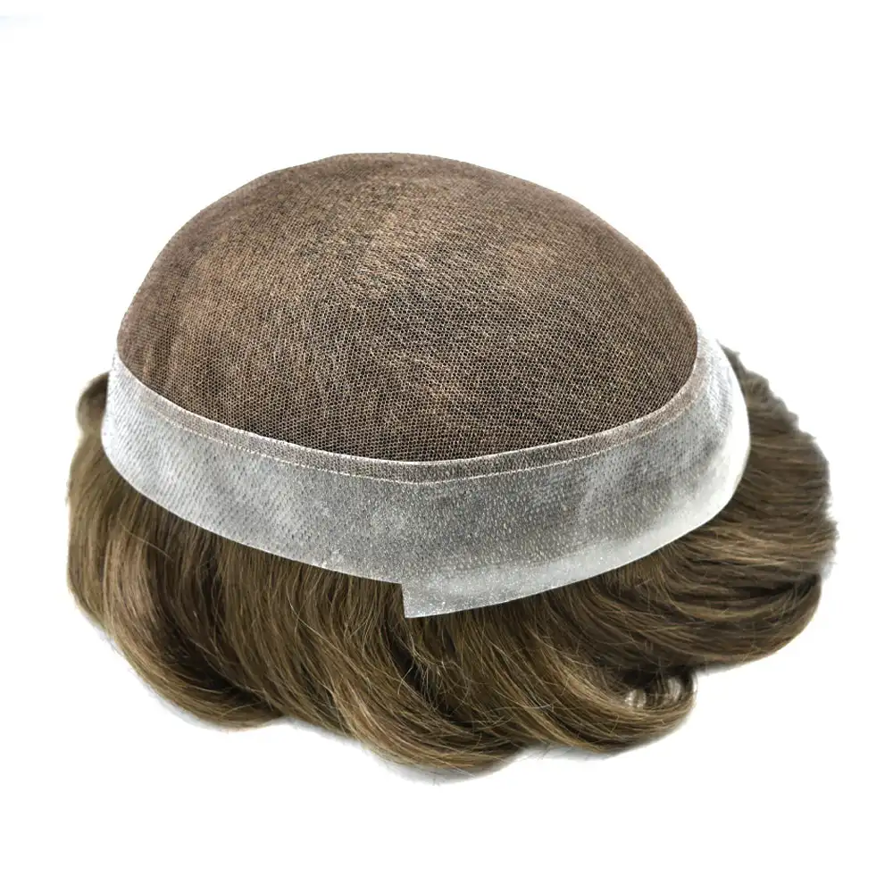 Australia Toupee Human Hair Wigs Swiss Lace PU Men\'s Capillary Prothesis Soft Invisible Human Hair Toppers Man Wigs Natural 130%