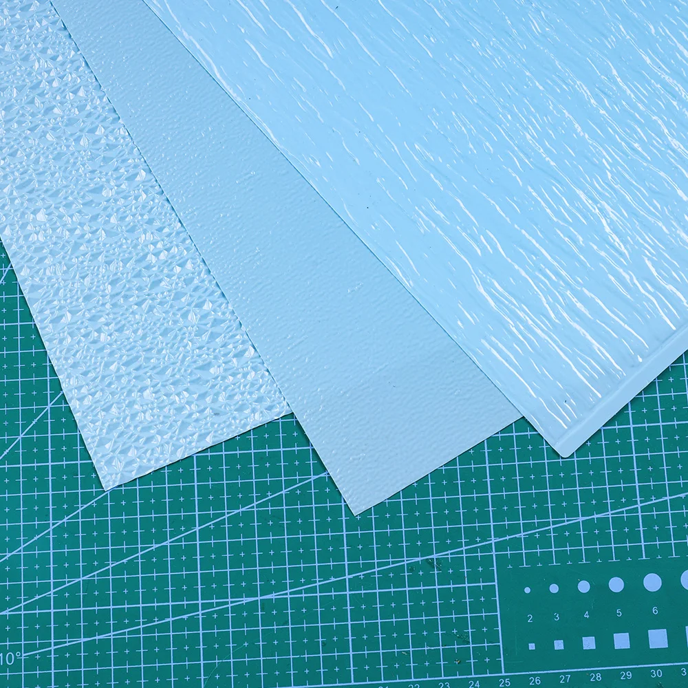 Blue/Transparent Simulation Lake Water Wave Paper PVC Materials Model For Making Diy Water Surface Scene Layout Diorama Kit 3Pcs