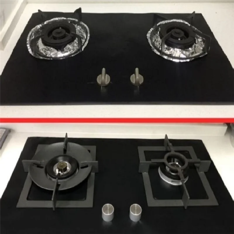 Gas Stove Oil Pad High Temperature Gas Stove Protection Mat Stove Cleaning Pad Need to Open Your Own Holes