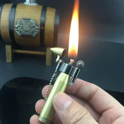 Metal Mini Exquisite Lighter Vintage Grinding Wheel Kerosene Open Fire Lighter Portable Pendant Collection Gift