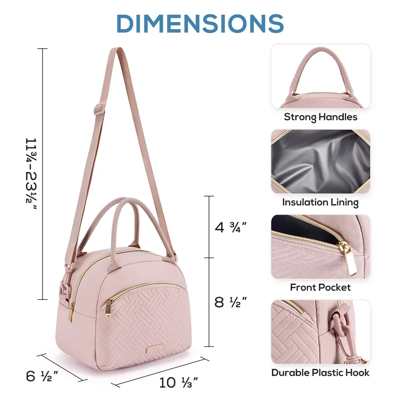 Womens Portable Lunch Bag Thermal Insulated Box Tote Cooler Handbag Bento Pouch Travel Picnic Company Food Storage Backpack