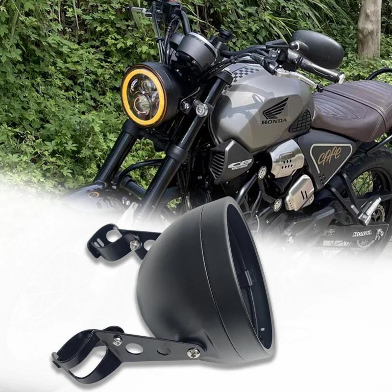 

Hapu Motorcycle Universal 7inch LED Headlight Front Light Metal Housing Mounting Bracket Non-Destructive Installation