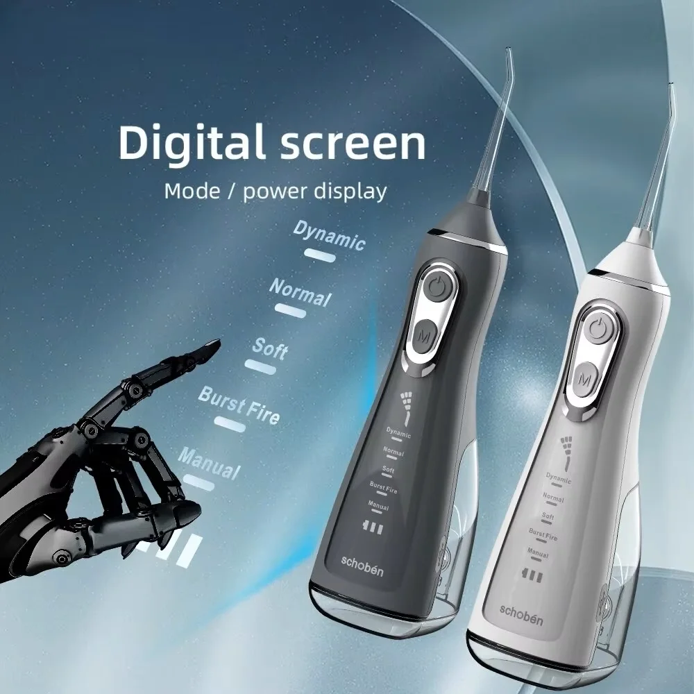 Water Flossers Rechargeable Cordless Oral Irrigator, 300ML Waterproof Dental Irrigator 5 Modes Portable Teeth Cleaner