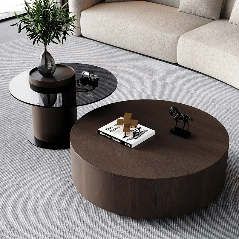 Designer Coffee Table Nesting Neat Round Mobile Luxury Center Tables Living Room Balcony Orta Sehpa Room Furniture