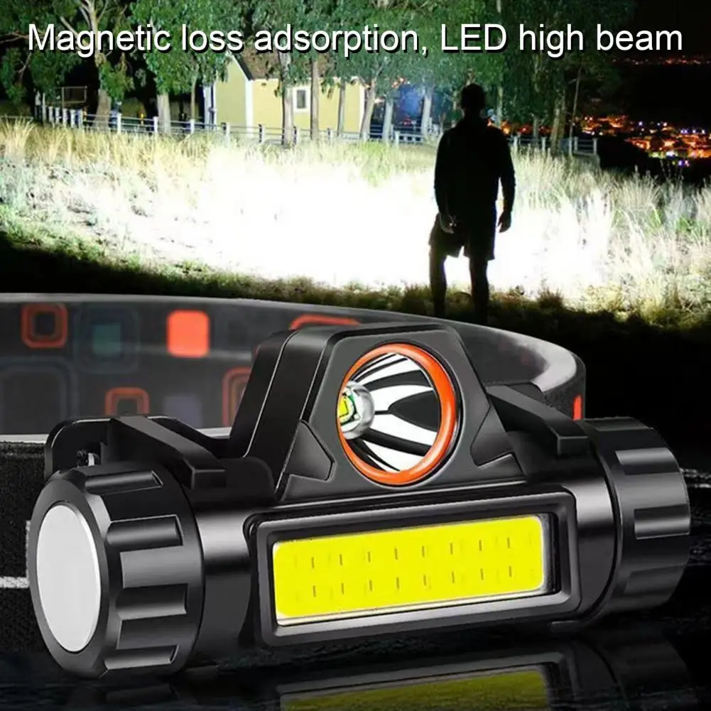 Outdoor Headlamp Rechargeable Headlamp Rechargeable Xpe Cob Double Source Light Headlamp with Magnetic for Outdoor for Children