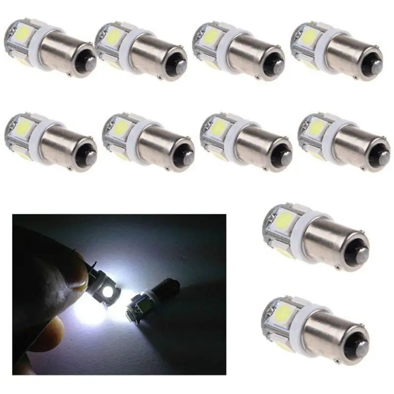 

10pcs BA9S T10 T4W Car LED Lamps 5050 5SMD Auto Interior Lighting Dome Map Reading Light Side Wedge Bulbs 12-24V