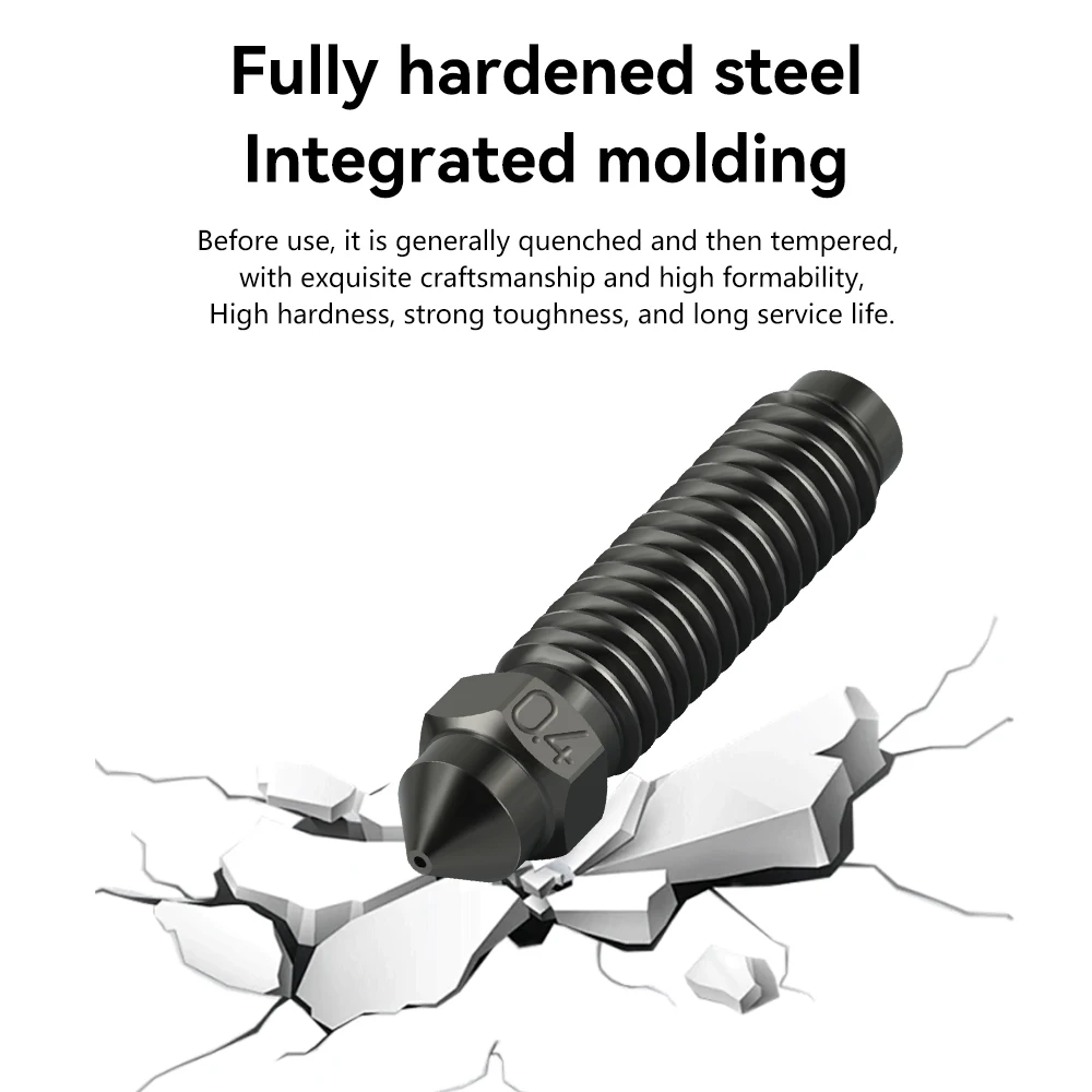 Zestaw dysz do Elegoo Centauri, hartowane węglem, stal mosiężna, dysze 0.2/0.4/0.6/0.8mm do Elegoo Carbon Hotend, części do drukarki 3D — zdjęcie produktu 4