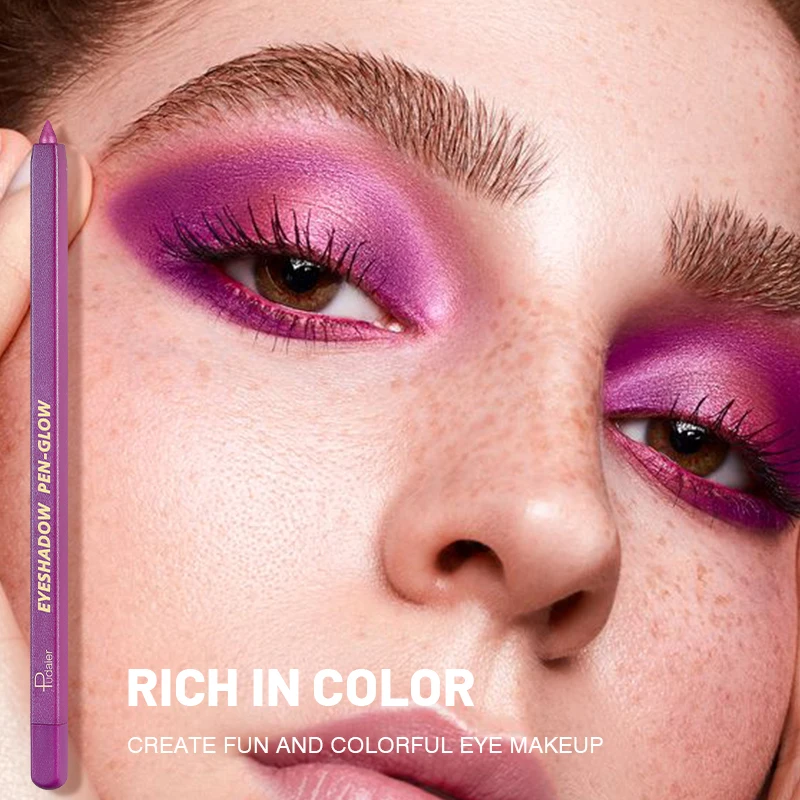 Pudaier 24 kolory opcjonalne cienie do powiek w sztyfcie, kolorowy cień do powiek w pisaku, perłowy eyeliner w żelu w pisaku
