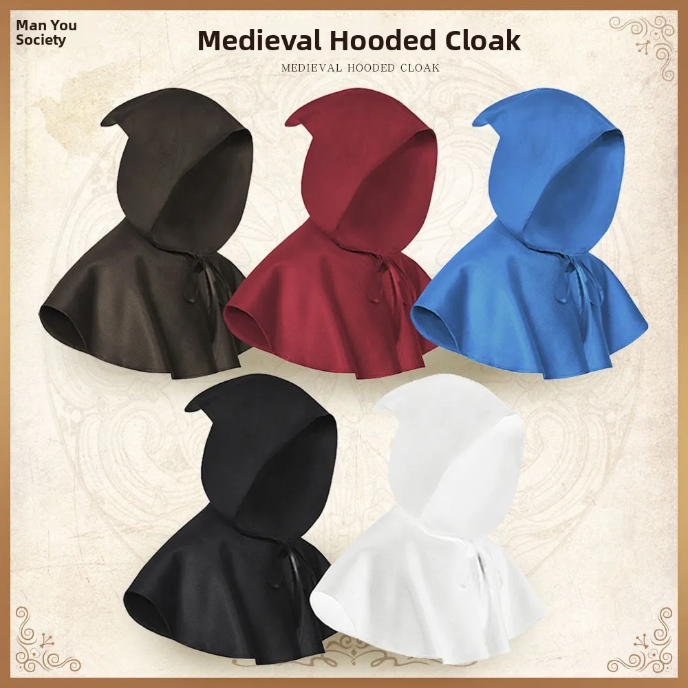 

loween Cosplay Bla Hooded Cape Men's Death God Robe Fsy Sle Polyester Fiber Medieval Period M Costume
