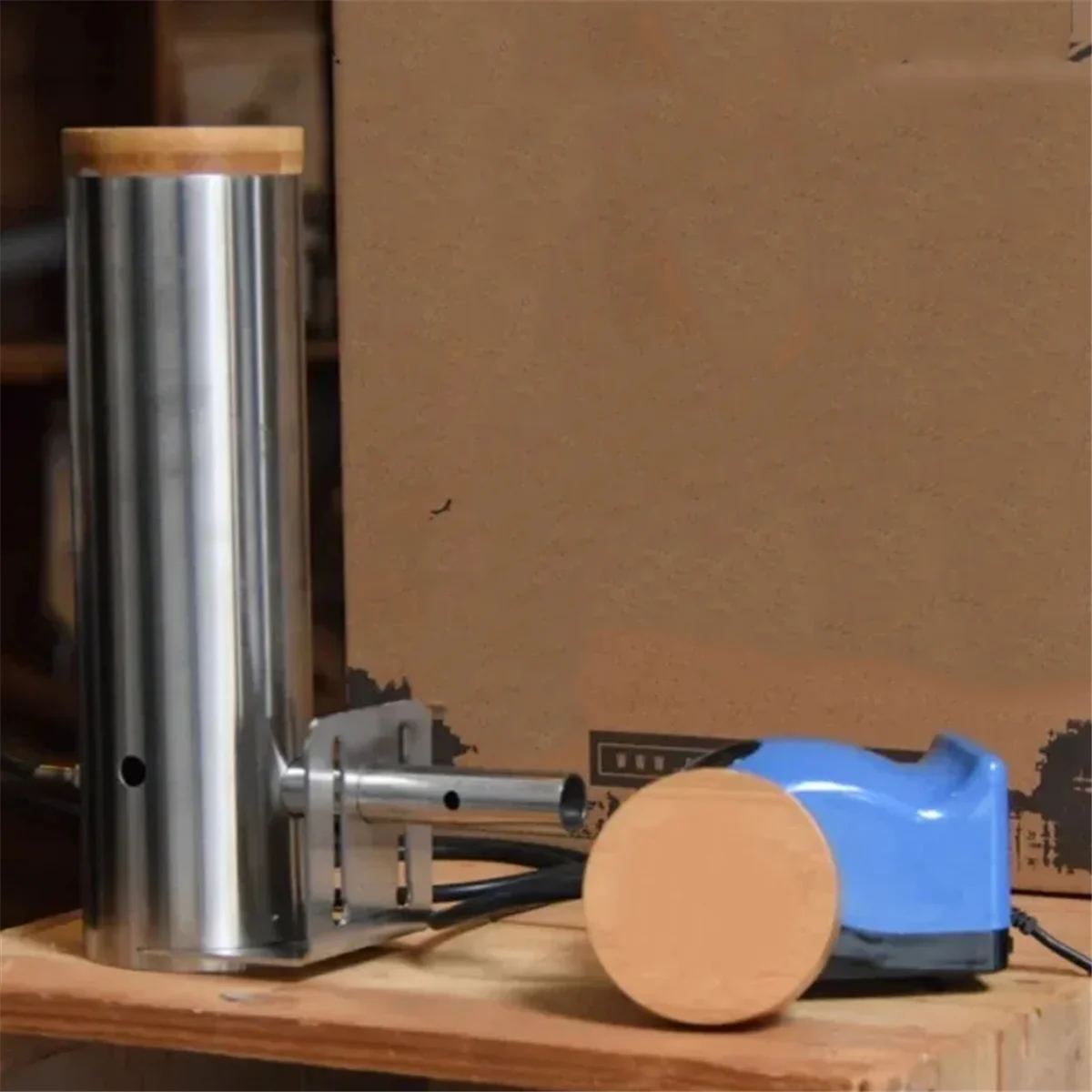 ABJZ Kalter Rauchgenerator, Outdoor-Rauchgenerator, Edelstahl, tragbarer elektrischer Raucher, heiße und kalte Raucher, US-Stecker