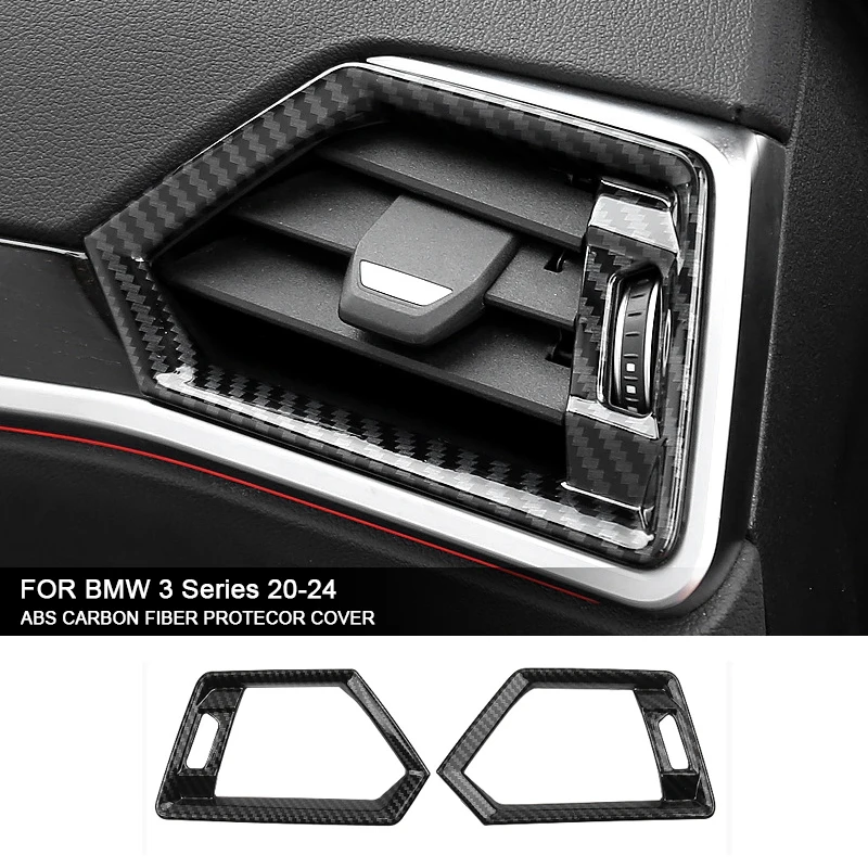 

ABS Carbon Fiber Car Dashboard Side Air Vent Frame Trim Cover Stickers For BMW 3 Series G20 2020-2024 Car Interior Accessories