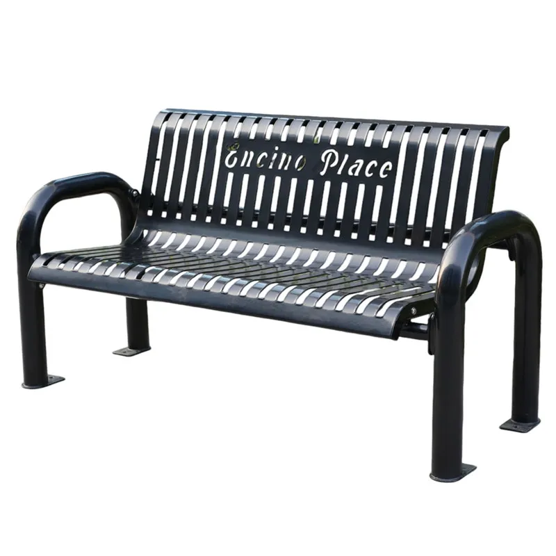 

Outdoor Furniture Personalized Long Rustic Metal Bench Seat Outside Park Steel Bench Seating Public Garden Patio Bench Chair