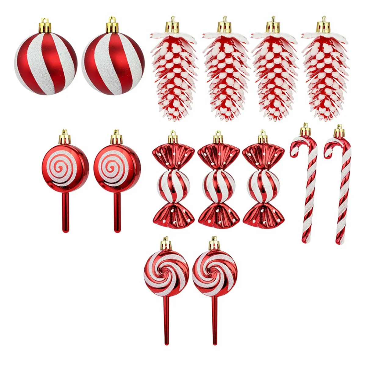 ETRT 15Pieces Christmas Ornaments Candy Theme Christmas Candy Ornaments Set Xmas Tree Decorations Festive for Home,B