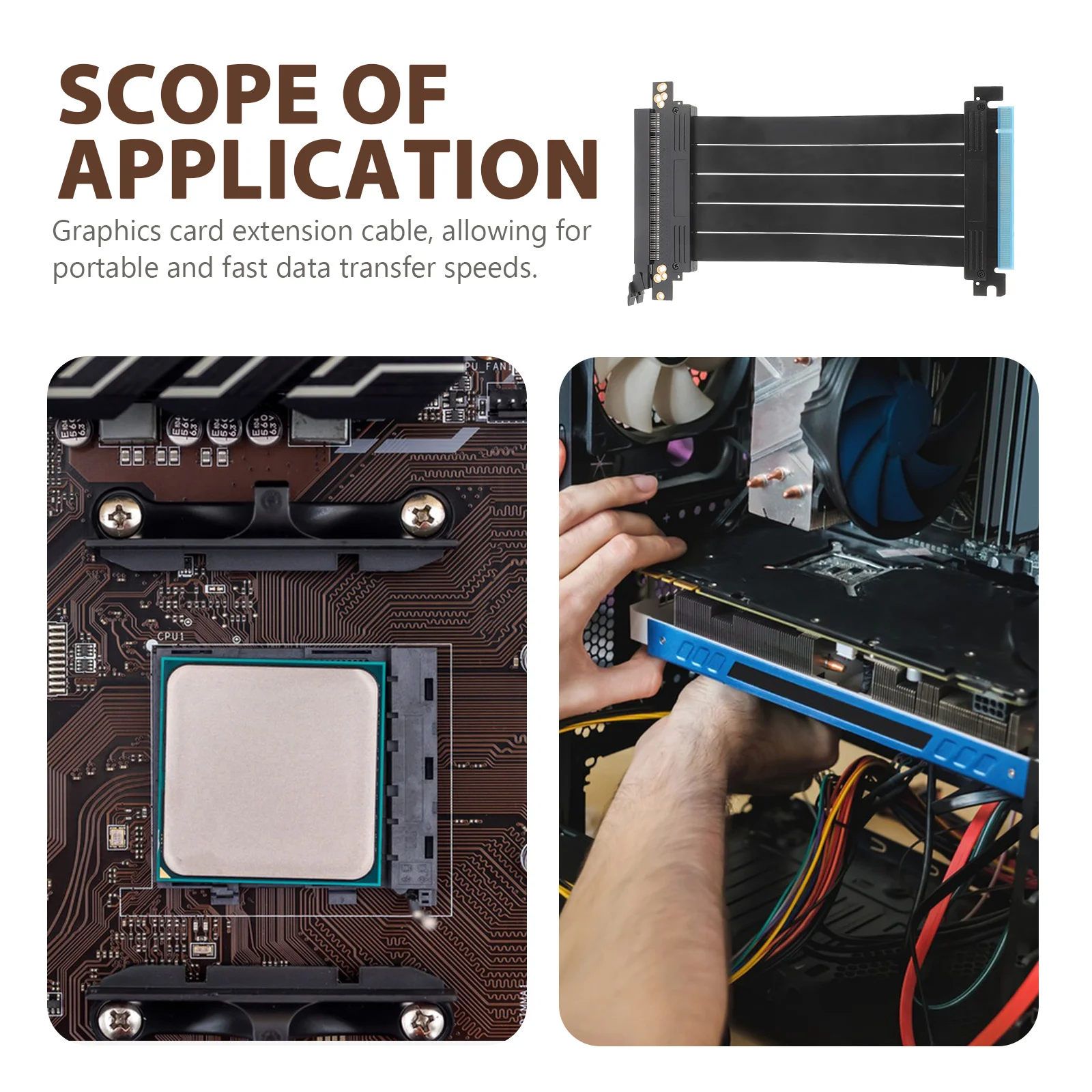 

GPU Riser Cable Pcie 3.0 Flexible Angle Riser Cable Stable Transmission High Speed Data Transfer Pcie 3.0 GPU Wire