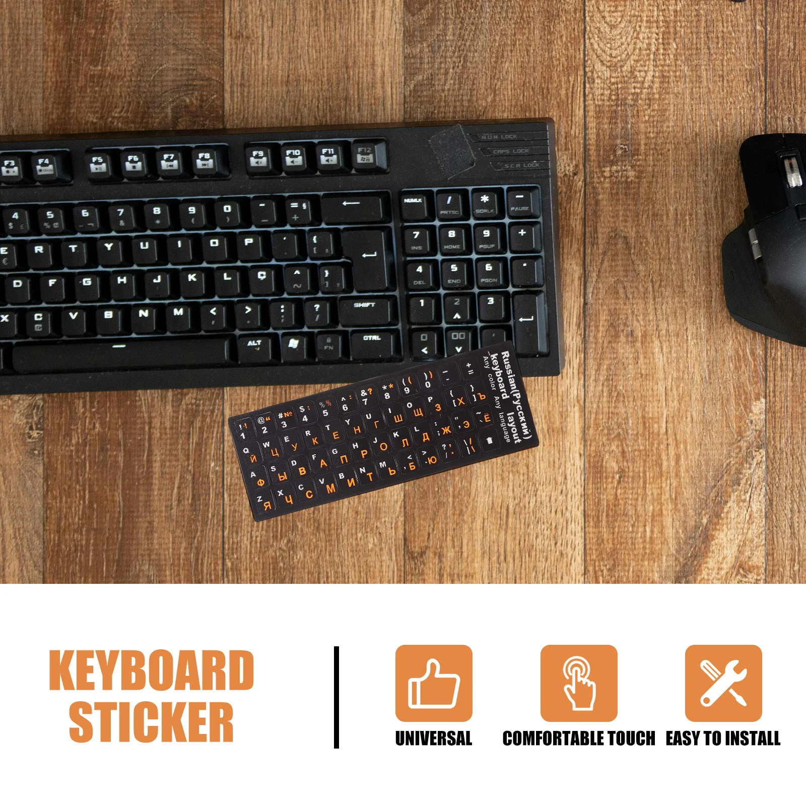 

5 Sheets Russian Keyboard Letter Stickers Replacement Labels for Desktop Computer Language Upgrade Accessory Decals