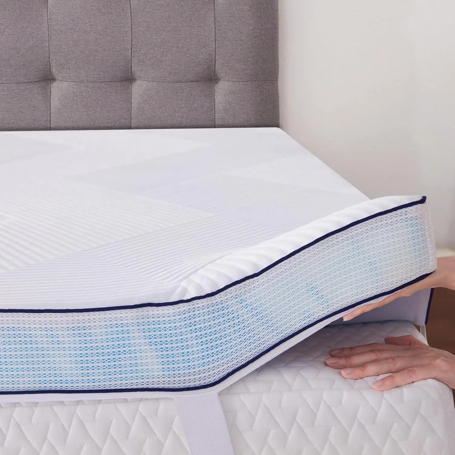 

Full Size 3 Inch Memory Foam Mattress Topper with Removable Cover Cooling Breathable for Back Pain Relief CertiPUR-US