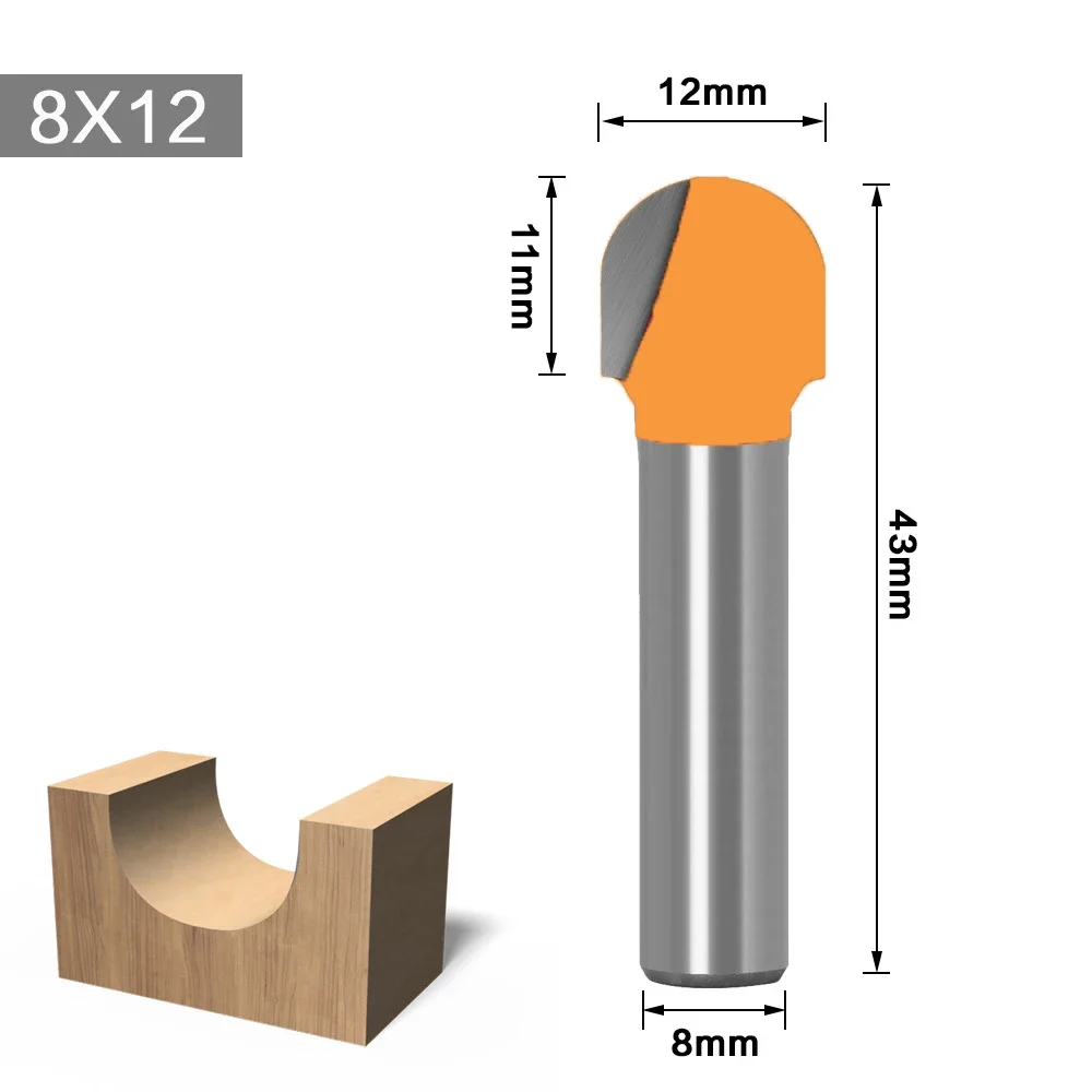 1PC 8MM Shank Milling Cutter Wood Carving Double Edging Router Bits for Wood Cove Box Bit Tungsten Carbide Woodworking Endmill