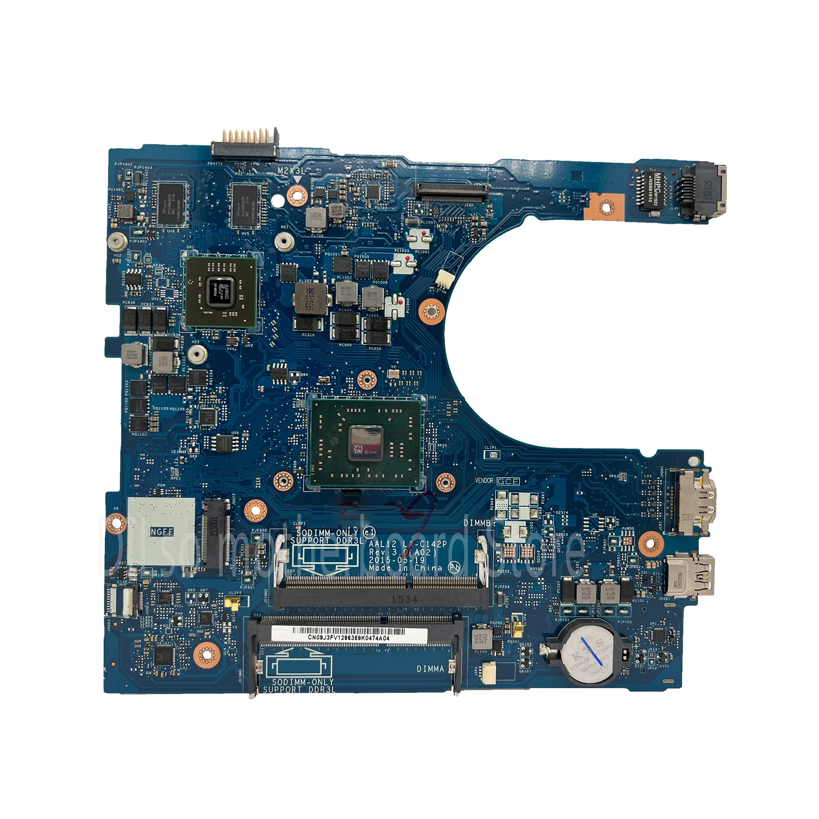 CN-09J3FV 9J3FV untuk DELL INSPIRON 5555 5455 5755 Motherboard Laptop AAL12 LA-C142P A6-7310U tes kerja 100%