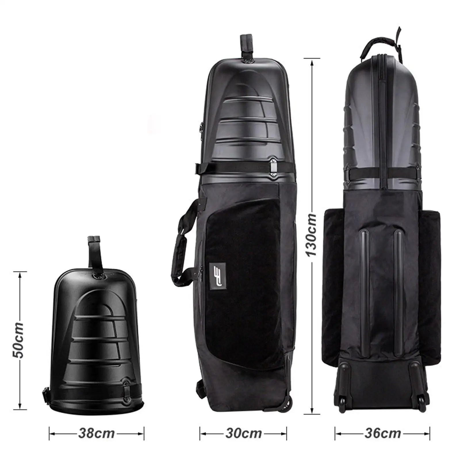 

Golf Travel Bag Hard Shell Top Smooth Rolling and Tough Wheel Padded Handles Adjustable Strap Inside to Hold Steady