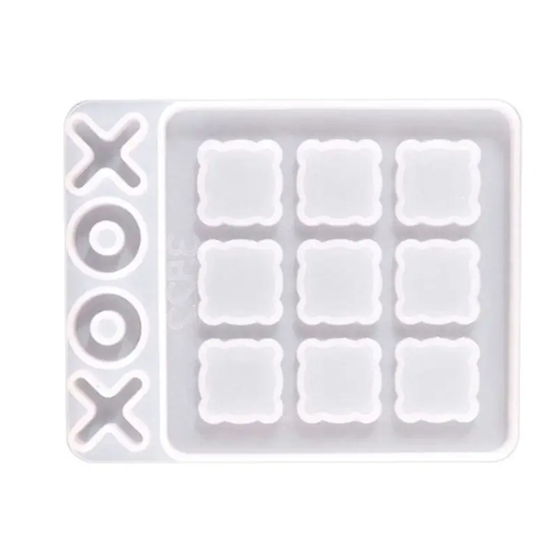 KSOL  Toe Game Resin Molds Silicone XO Chess Board Epoxy Resin Mold DIY Craft for Kids and Adults