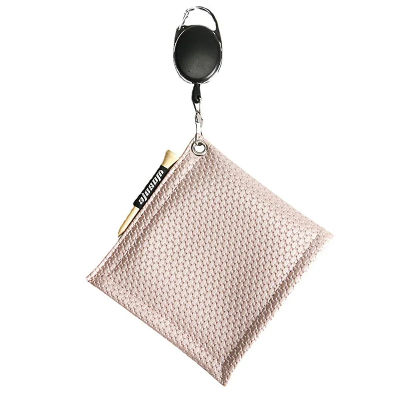 Golf Ball Cleaning Towel with Carabiner Hook Water Absorption Clean Golf Club Head Wiping Cloth Cleaner Accessories,