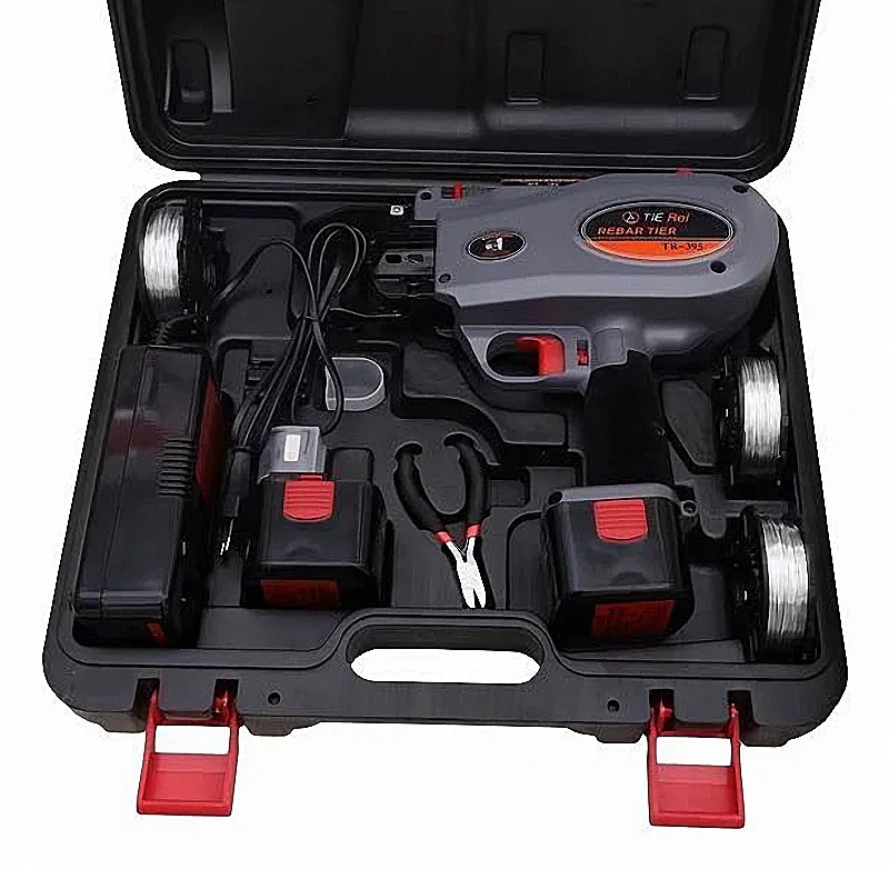 แบบพกพาเหล็กผูกเครื่องแบตเตอรี่ไดรฟ์ลวด Tie Gun ไร้สายสายรัดเครื่องปรับไร้สายรอบ Binder