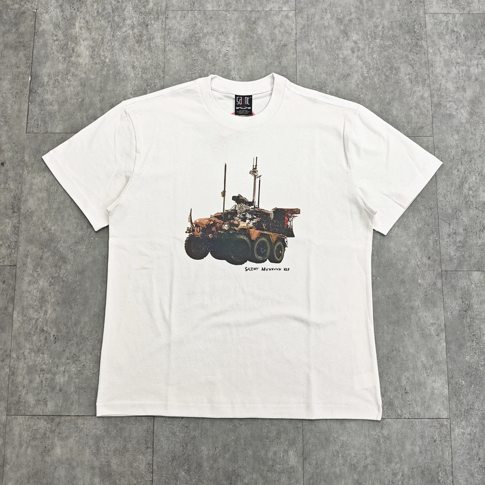 

Yao Fashion Saint OF Michael 25SS Винтажная повседневная футболка большого размера Свободные топы с графическим принтом Одежда унисекс Y2k Футболка High Street