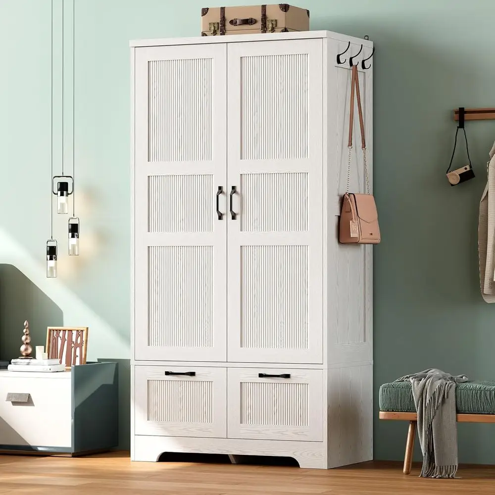 Pure White Modular Double-Door Closet exterior