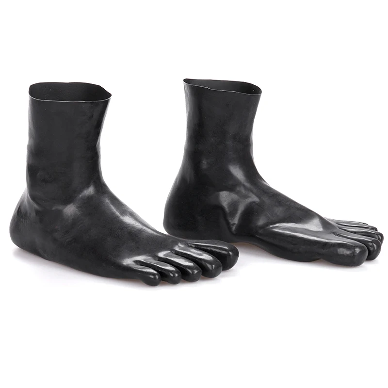 Sexy Women Men Unisex Latex Exotic Lingerie Seamless 3D 5 Toe Socks Short Socks Club Wear Fetish