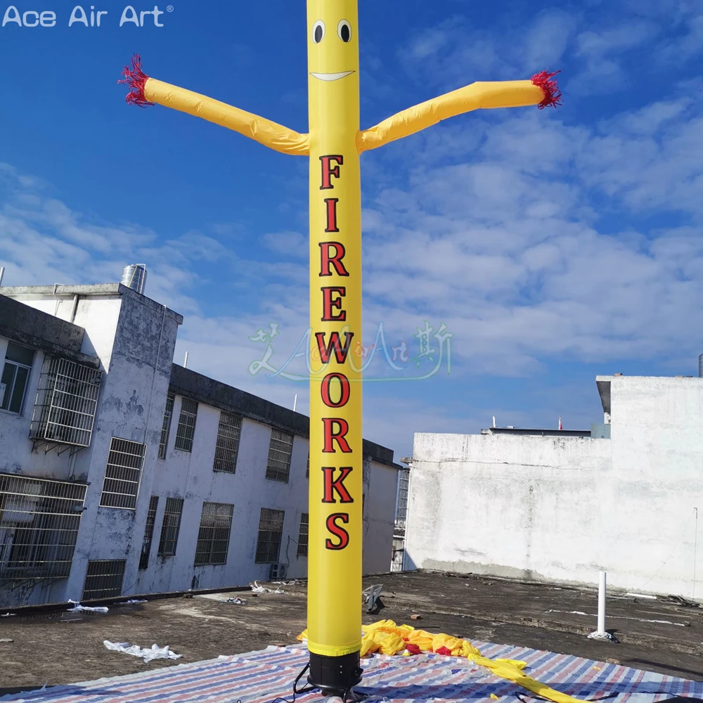 Custom 20ft Tall Yellow Waving Air Tube Man,Air Dancer Man/Boy For Advertising With Air Blower