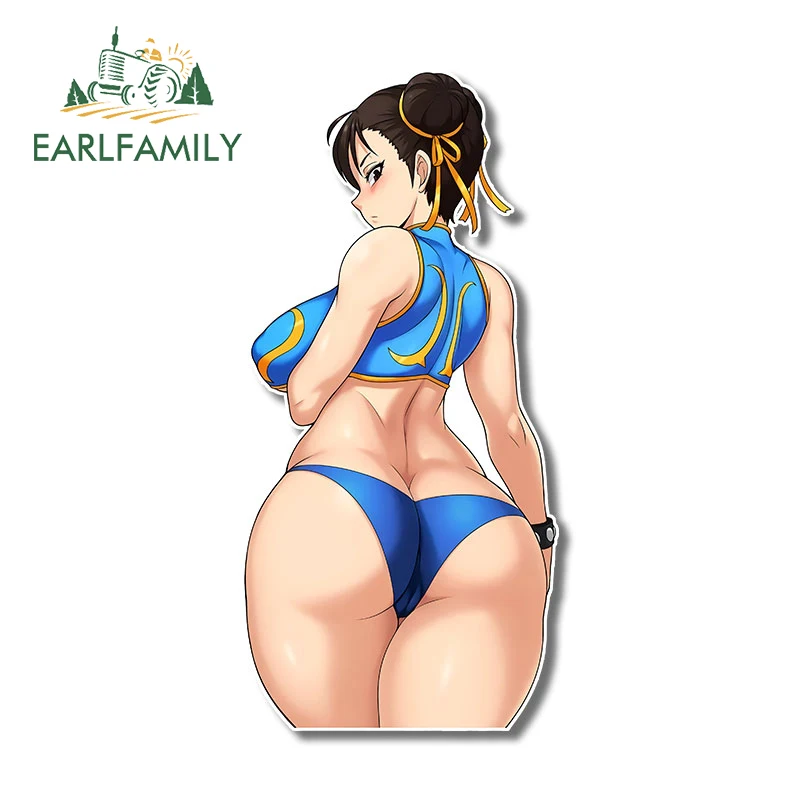 

EARLFAMILY 13cm x 6.2cm for Chun Li Vinyl Car Stickers Trunk Motorcycle Car Accessoires Decal Graffiti Laptop Campervan Decals