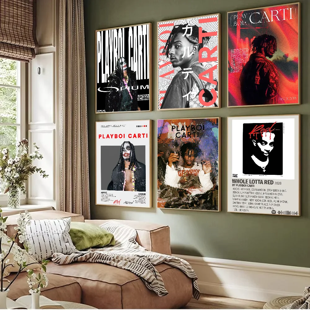 American rapper P-playboi cartiS Poster Prints Artwork festival Bedroom Club living room Home Deco