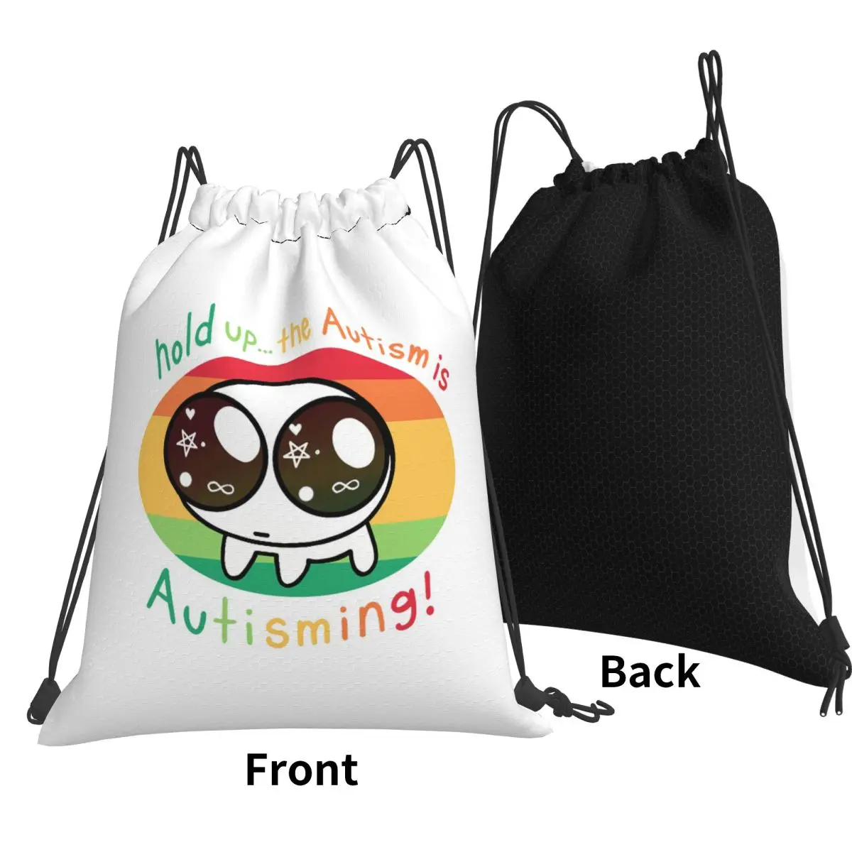 The Autism Is Autisming! Backpacks Casual Drawstring Bags Sports Bag Book Bags for Man Woman Students
