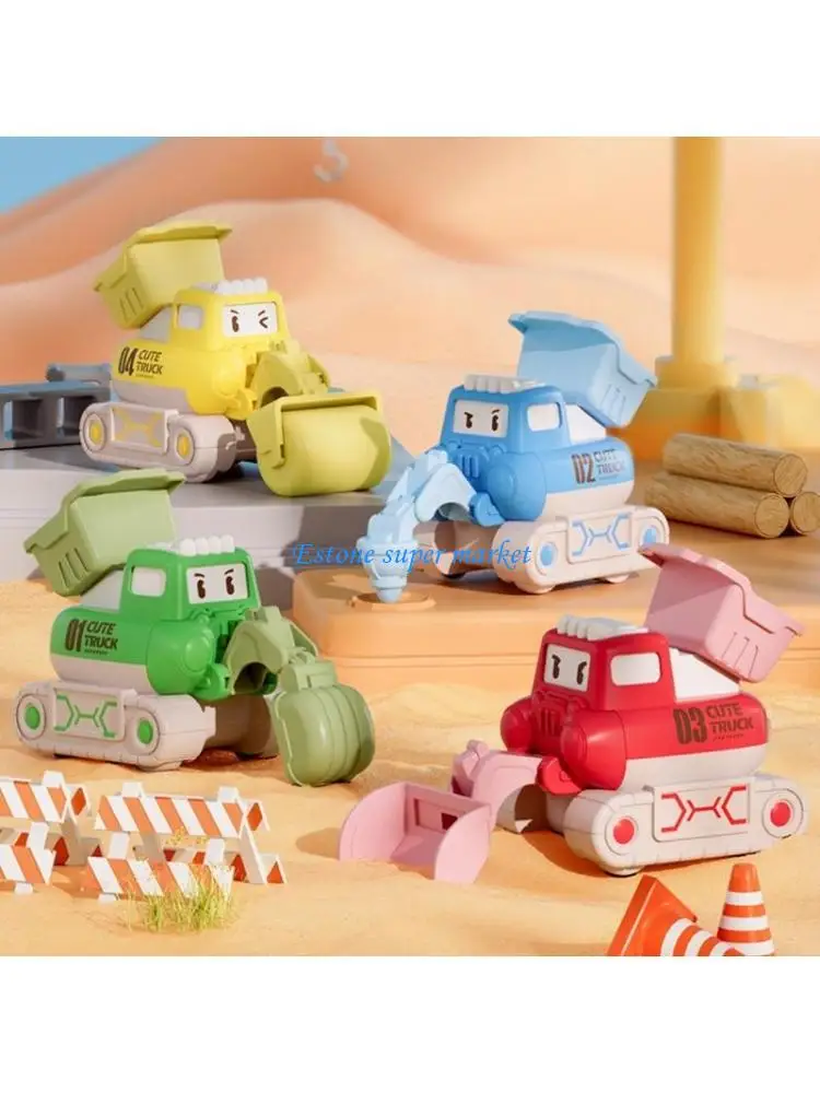 

090B 4pcs Push and Go for Cars Anti Collision for Kids Educational Round Co