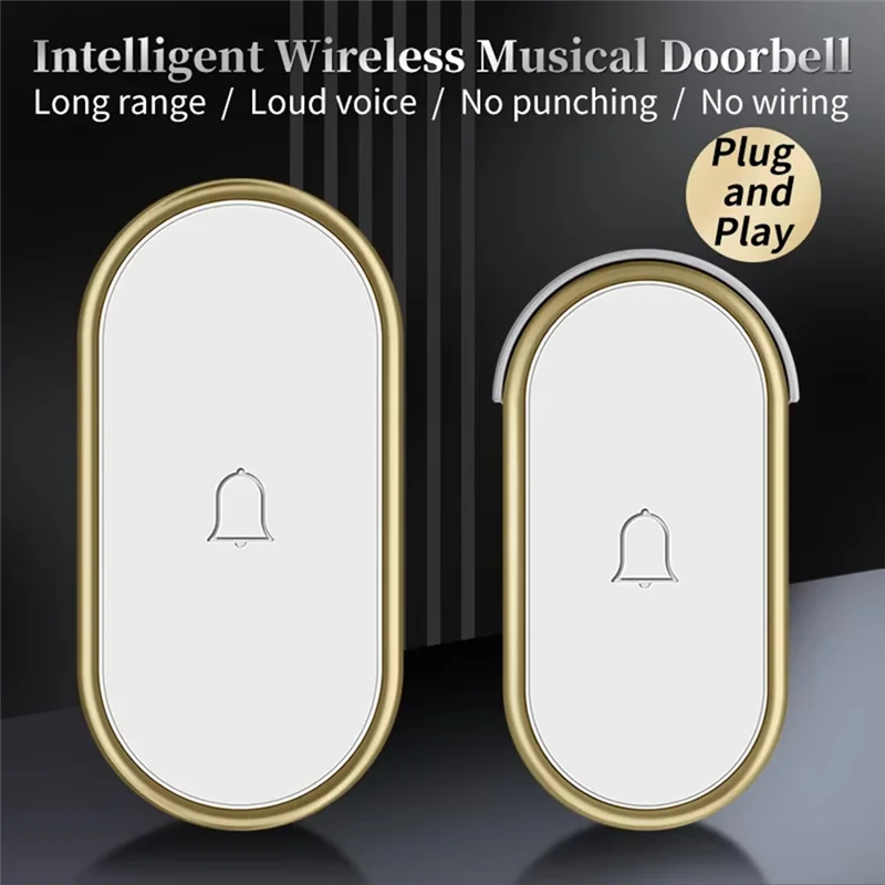 Long Distance Through The Wall Intelligent Electronic Wireless Doorbell Home Pager Mini Doorbell US Plug-Y47A