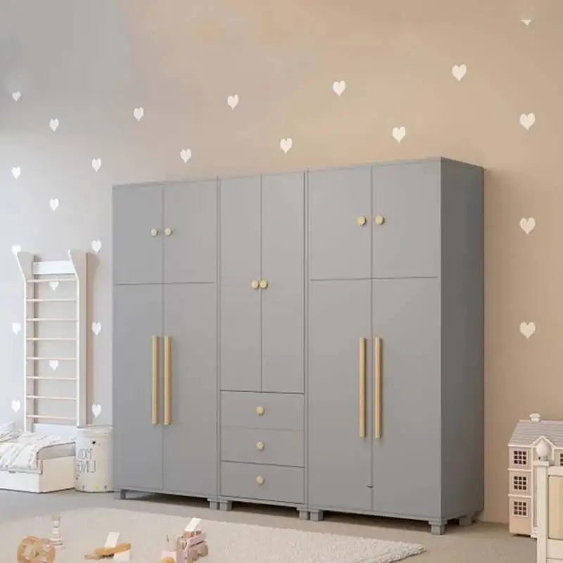 

Nordic Grey Wardrobe Drawer Children Aesthetic Storage Bedroom Closet Armable Wooden Clothes Ropero Armable Wardrobes Furniture