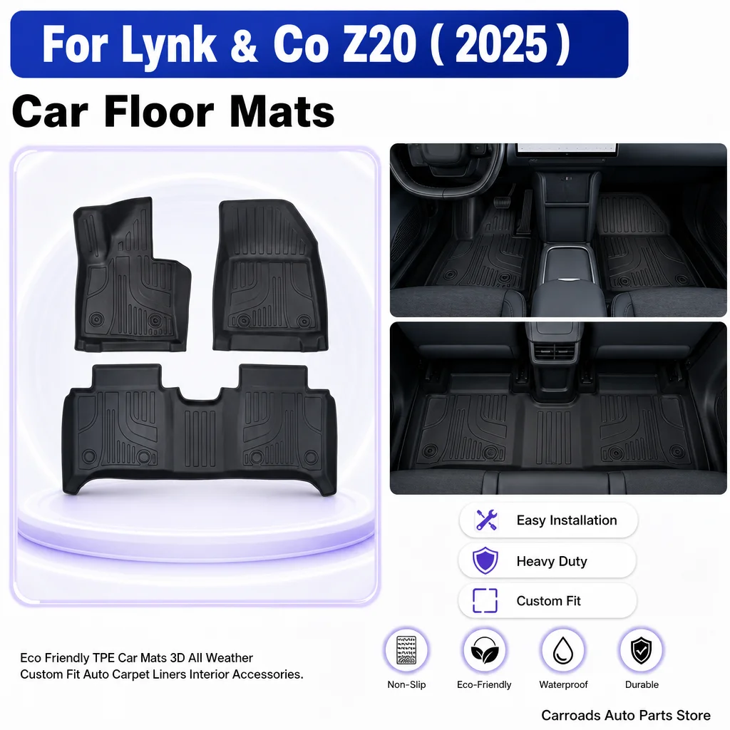  (LHD)For Lynk & Co Z20 Floor Mat Eco Friendly TPE Car Mats 3D All Weather Custom Fit Auto Carpet Liners Interior Accessories