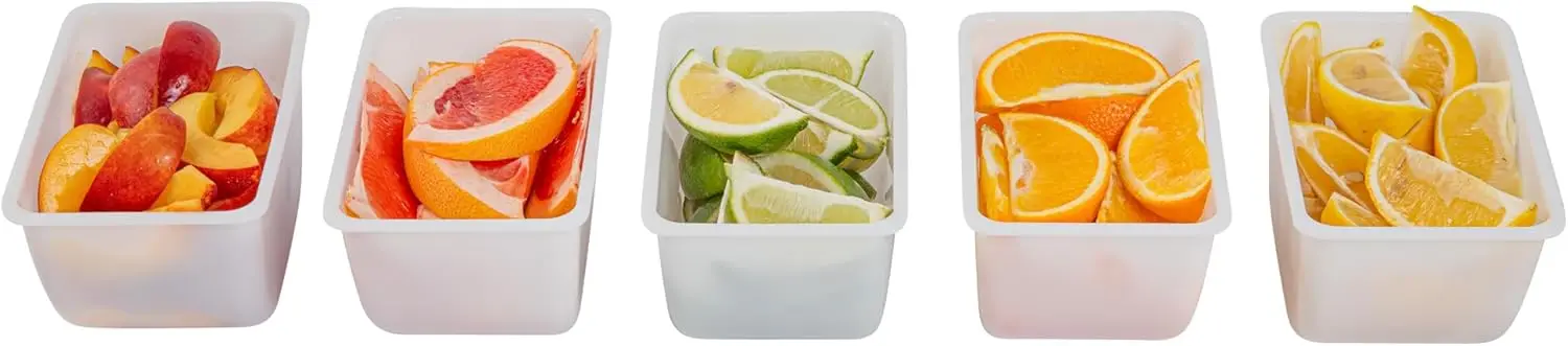 

Вкладыши для контейнеров Bar Lux 1.2 Pint Caddy - прочные, белые, пластиковые, 5 сменных вкладышей для контейнеров для гарниров - контейнер для приправ продан