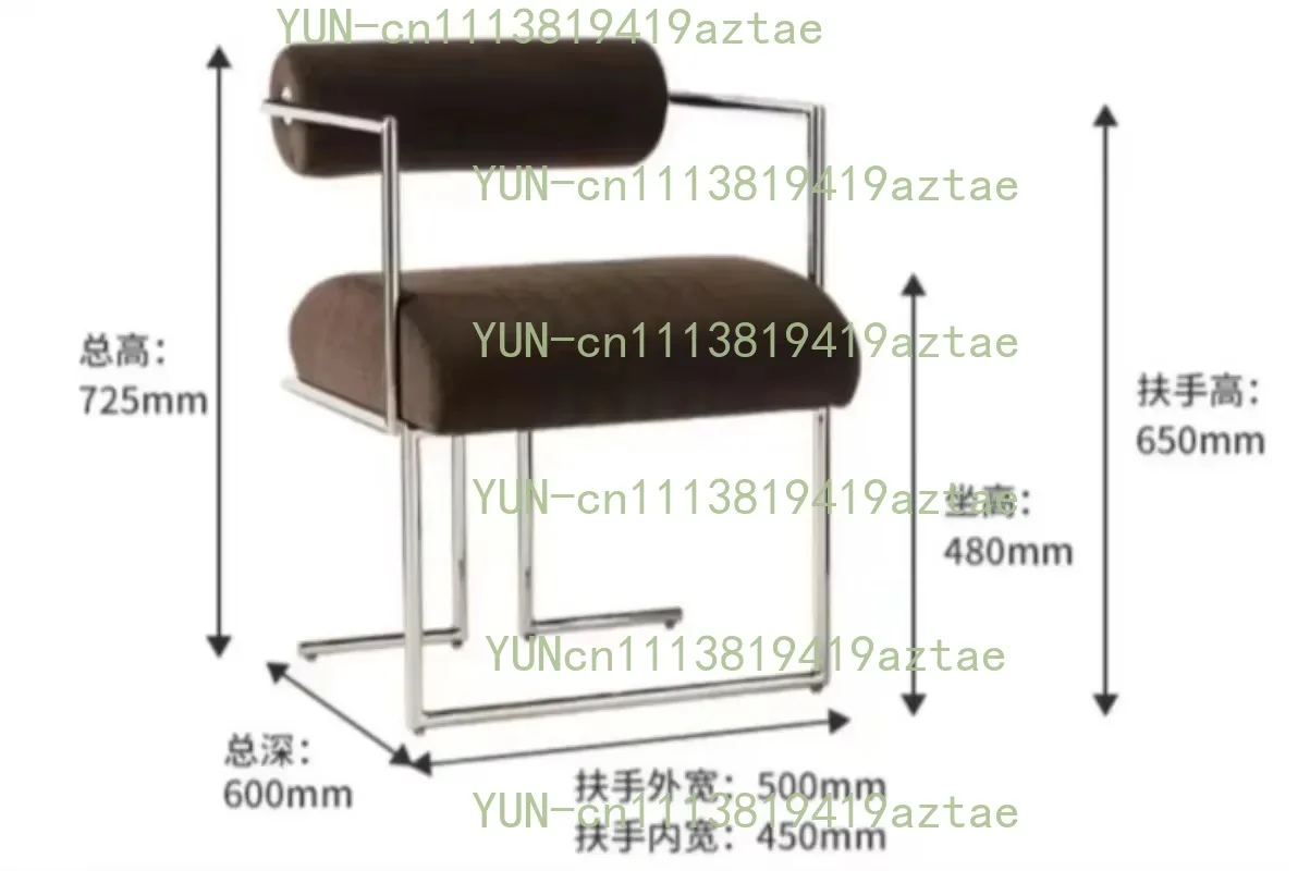 Mid‑Century Modern Accent Chair Stainless Steel Frame Upholstered Seat For Dining Study Vanity